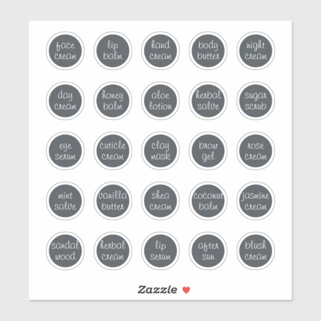 1.14" Schwarzer individualisierbarer Kosmetikkorb Aufkleber (Blatt)