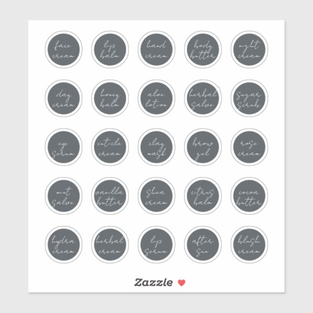 1.14" Schwarzer individualisierbarer Kosmetikkorb Aufkleber (Blatt)