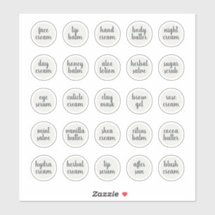 1,14" Weißer, individuell anpassbarer Kosmetikkorb Aufkleber