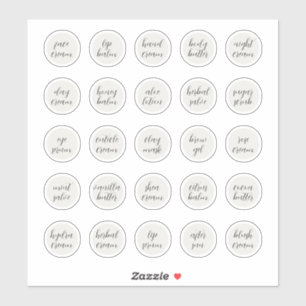 1,14" Weißer, individuell anpassbarer Kosmetikkorb Aufkleber