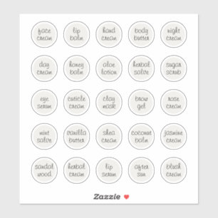 1,14" Weißer, individuell anpassbarer Kosmetikkorb Aufkleber