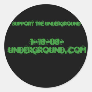 1-18-08-underground.com, stützen den Untergrund Runder Aufkleber