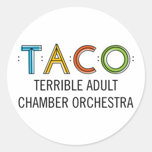 1 1/2" Classic Round TACO Stickers (20), glänzend