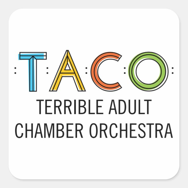 1 1/2" Square TACO Stickers (20), glänzend (Vorderseite)