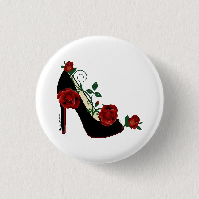 1 1/4 Inch Button - Stiletto Rose (Vorderseite)