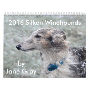 1 2016 seidenes Windhounds durch Kalender