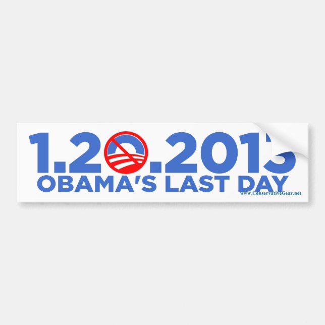 1.20.2009 Obamas letztes Dat bsZ Autoaufkleber (Vorne)