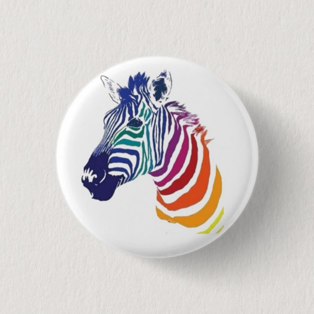 1,25" Abzeichen - Regenbogen Zebra Button (Vorderseite)