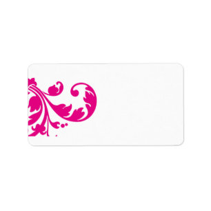 1.25"x2.75" E-Mail-Adresse Hot Pink Floral Adressaufkleber
