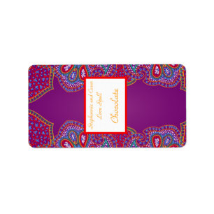 1,25"x2,75" Hersheys Miniature Lila Palace Indien Adressaufkleber