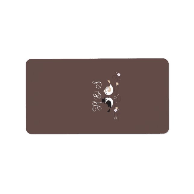 1,25"x2,75" Hershey's Miniature Wedding Birds Brid Adressaufkleber (Vorne)