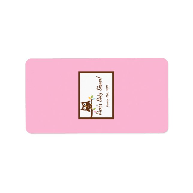 1,25"x2,75" Hershey's Miniaturwald Friends Owl Adressaufkleber (Vorne)