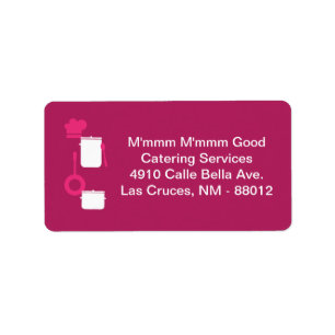 1.25"x2.75" Hot-Rosa-Catering-Adressenaufkleber Adressaufkleber