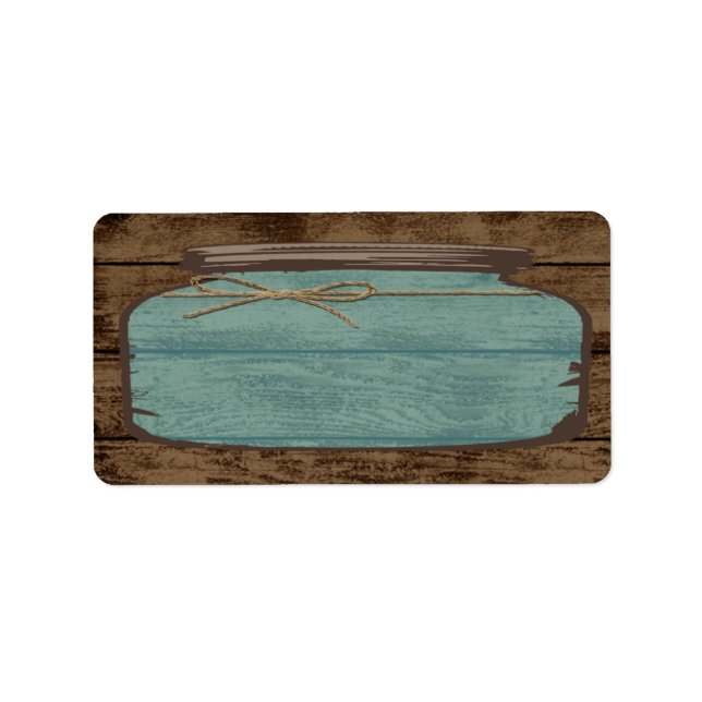 1.25"x2.75"Mailing Address Mason Jar Wood Count Adressaufkleber (Vorne)