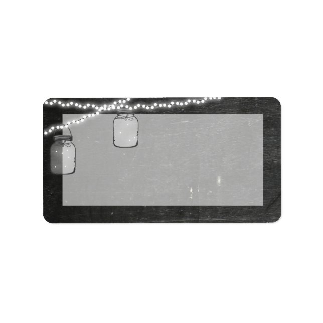1.25"x2.75" Mailing-Adresse Mason Jar String Light Adressaufkleber (Vorne)