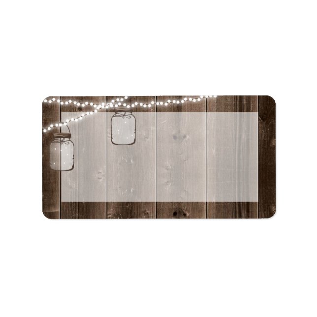 1.25"x2.75" Mailing-Adresse Mason Jar String Light Adressaufkleber (Vorne)