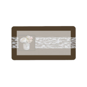 1.25"x2.75" Mailing-Adresse Mason Jars mit Rose Adressaufkleber