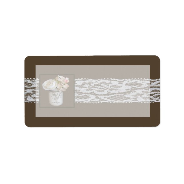 1.25"x2.75" Mailing-Adresse Mason Jars mit Rose Adressaufkleber (Vorne)