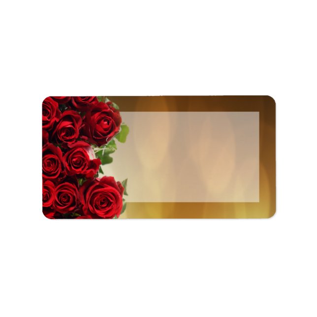 1.25"x2.75" Mailing-Adresse Rote Rose Bouquet Brid Adressaufkleber (Vorne)