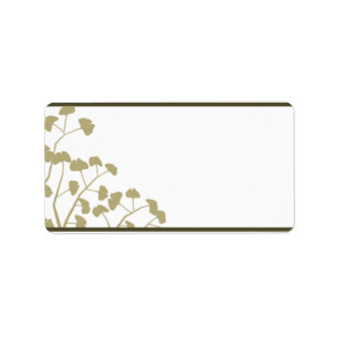 1.25"x2.75" Mailing-Adresse Weiße Ginkgo-Blätter Adressaufkleber