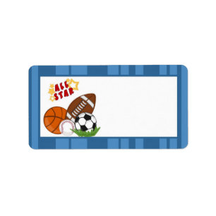 1.25"x2.75" Mailingadresse All-Star Blue Adressaufkleber
