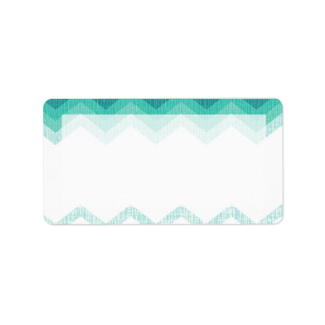 1.25"x2.75" Mailingadresse Ombre Aquamarin Zickzac Adressaufkleber (Vorne)