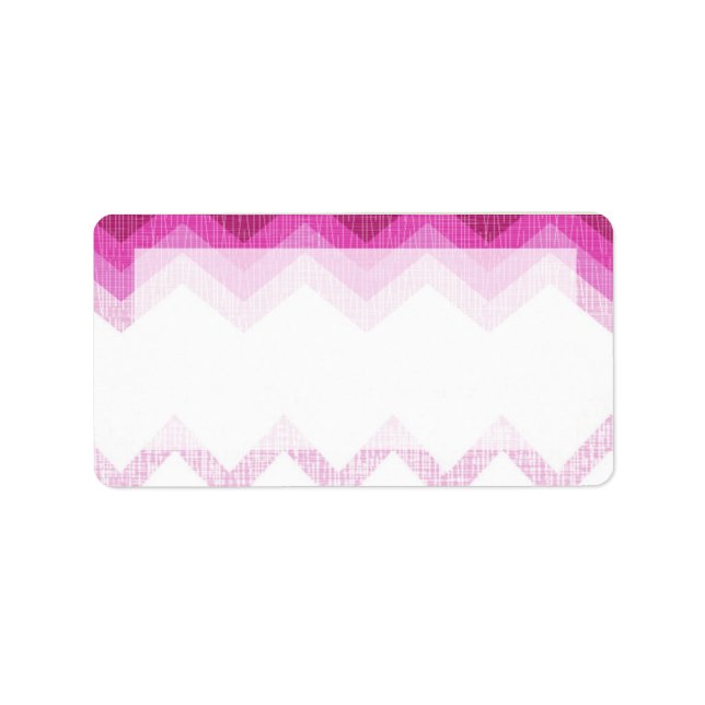 1.25"x2.75" Mailingadresse Ombre Pink Zickzack Adressaufkleber (Vorne)
