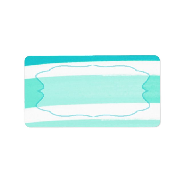 1.25"x2.75" Mailingadresse Ombre Stripe Aquamarin Adressaufkleber (Vorne)