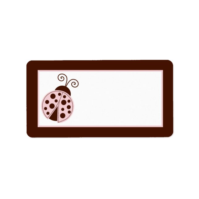 1.25"x2.75" Mailingadresse Pink Ladybug Adressaufkleber (Vorne)
