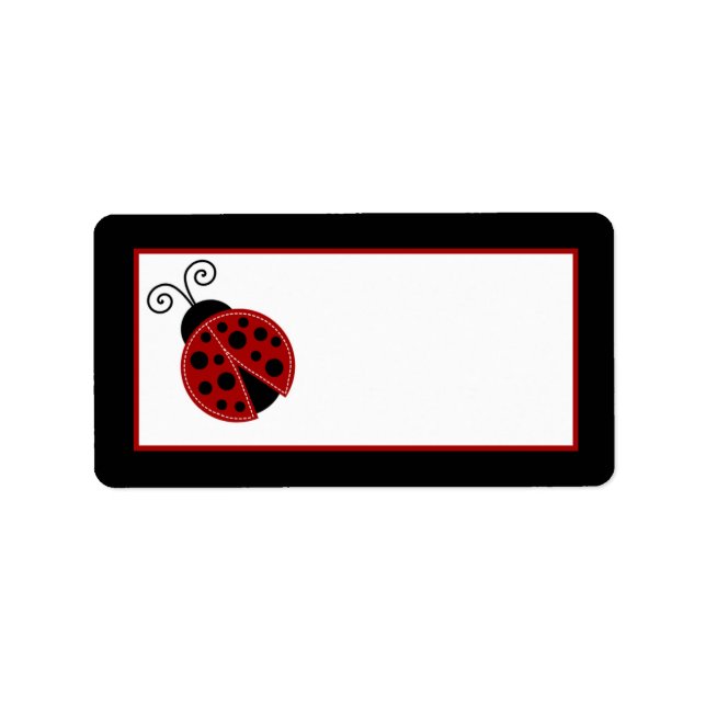 1.25"x2.75" Mailingadresse Red Ladybug Adressaufkleber (Vorne)