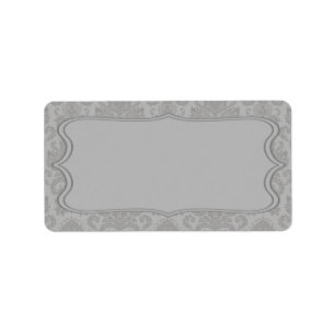 1,25"x2,75" Moderne graue Damast-Lack-Adresse Aufk Adressaufkleber