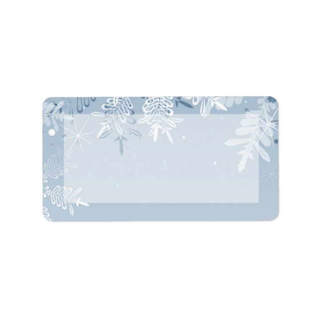 1.25"x2.75" Postadresse Crystal Snowflakes Adressaufkleber (Vorne)