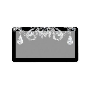 1.25"x2.75" Postadresse Diamond Jewelry Neckla Adressaufkleber
