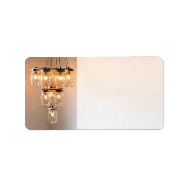1.25"x2.75" Postadresse Mason Jar Chandelier Adressaufkleber (Vorne)