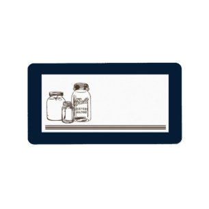 1.25"x2.75" Postadresse Mason Jar Country Rust Adressaufkleber