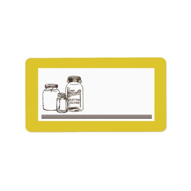 1.25"x2.75" Postadresse Mason Jar Country Rust Adressaufkleber (Vorne)