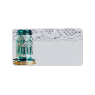 1.25"x2.75" Postadresse Rustikaler Mason Jar Adressaufkleber