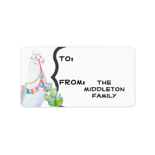 1,25"x2,75" Weihnachten Boho Llama Bohemisch Cacti Adressaufkleber