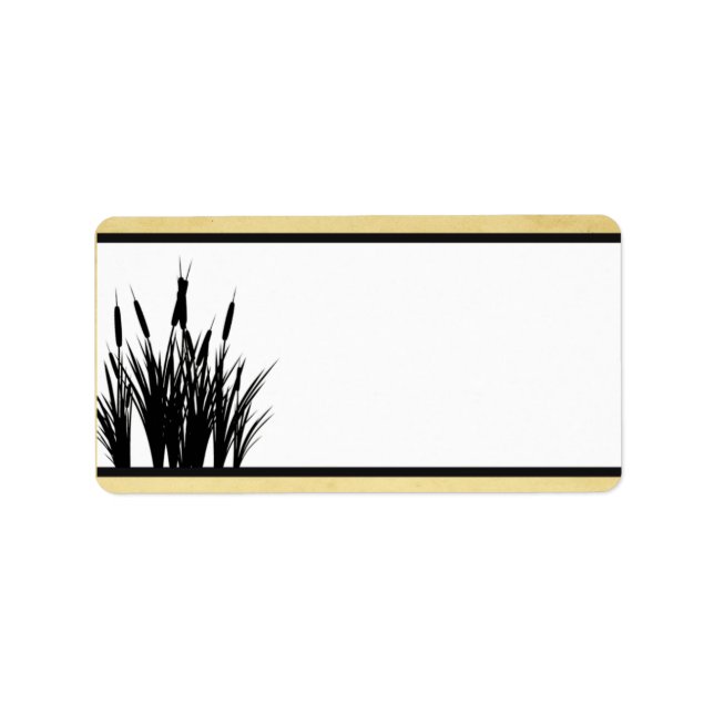 1,25" x 2,75" E-Mail-Adresse Cattail/Dragonfly Si Adressaufkleber (Vorne)