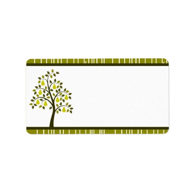 1,25" x 2,75" E-Mail-Adresse Grüne Birne Frucht St Adressaufkleber (Vorne)