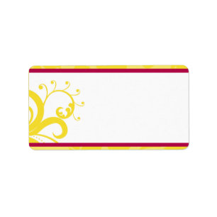 1,25" x 2,75" E-Mail-Adresse Hot Pink/Yellow Swir Adressaufkleber
