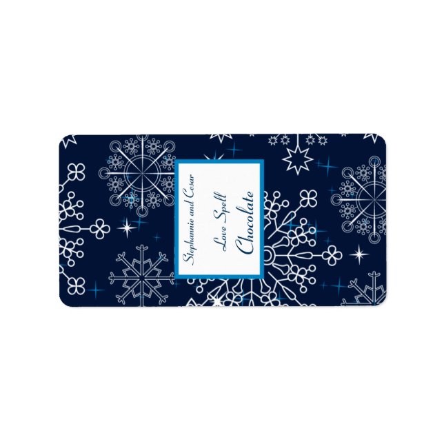1,25" x 2,75" Hershey's Miniature Blue Stars Adressaufkleber (Vorne)