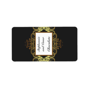 1,25" x 2,75" Hershey's Miniaturgold und Schwarz Adressaufkleber