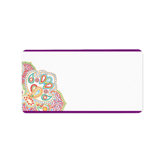 1,25" x 2,75" Mailing-Adresse Lila Palace Indien Adressaufkleber (Vorne)