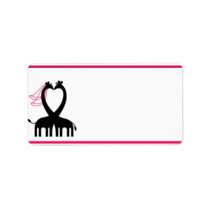 1,25" x 2,75" Mailingadresse Hot Pink/Black Giraf Adressaufkleber