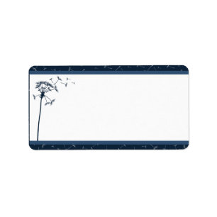 1,25" x 2,75" Mailingadresse Navy Blue Dandelion Adressaufkleber