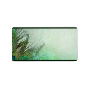 1,25" x 2,75" Mailingadresse Peacock Green Feathe Adressaufkleber