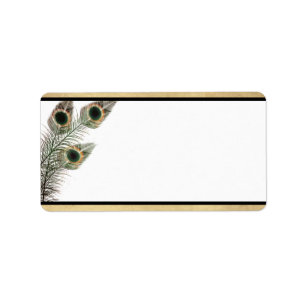 1,25" x 2,75" Mailingadresse Vintag Peacock Gree Adressaufkleber