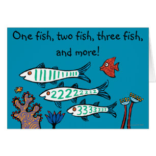 1, 2, 3 Fisch mit kleinen Fischen und Koralle