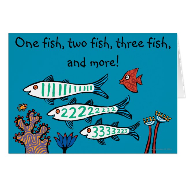 1, 2, 3 Fisch mit kleinen Fischen und Koralle (Vorderseite (Horizontal))